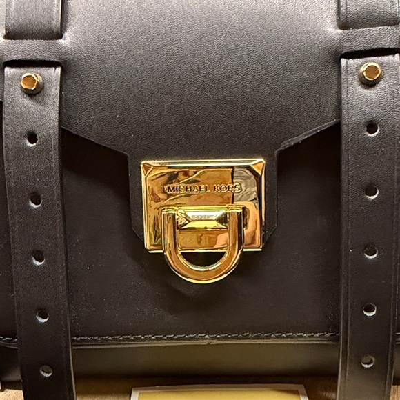 Michael Kors Black Satchel with Gold Accents - Picture 3 of 14
